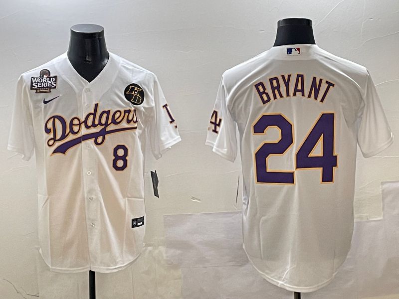 Men Los Angeles Dodgers 24 Bryant White Fashion Game 2025 Nike MLB Jersey style 3064